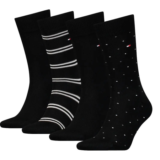 Product Tommy Hilfiger Stripe Dot Tin Giftbox 4 Pack Socks - Black base image
