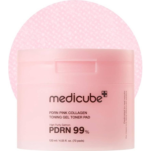 Product Medicube PDRN Pink Collagen Toning Gel Toner Pad Soaked Toning Pads 70 pcs base image
