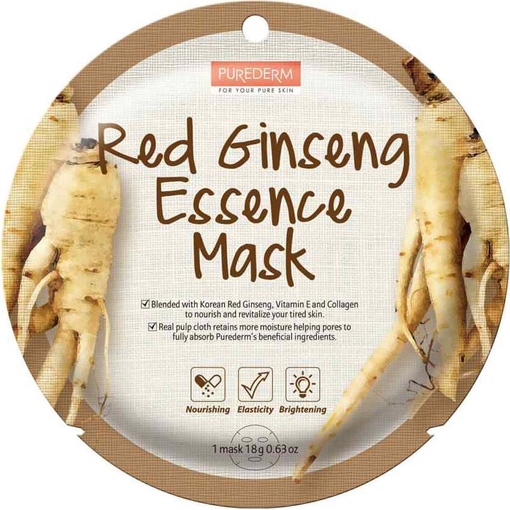 Product Purederm Red Ginseng Essence Mask Sheet Μάσκα Προσώπου Με Κόκκινο Τζίνσενγκ 18g base image