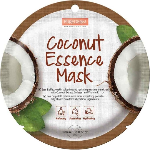 Product Purederm Coconut Essence Mask Sheet Μάσκα Προσώπου Με Καρύδα Για Ενυδάτωση 18g base image