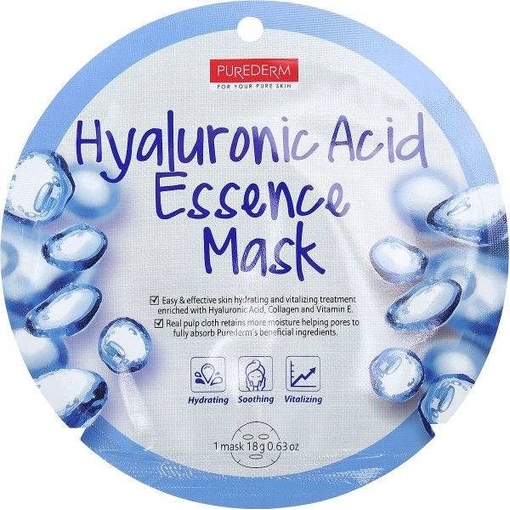 Product Purederm Hyaluronic Acid Essence Mask Sheet Μάσκα Προσώπου Με Υαλουρονικό Οξύ 18g base image