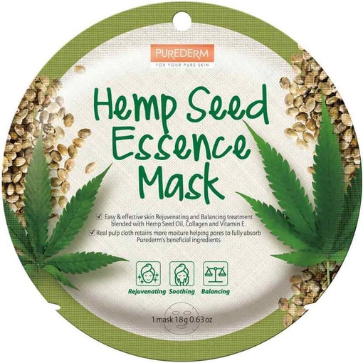 Product Purederm Hemp Seed Essence Mask Sheet Μάσκα Προσώπου Με Σπόρους Κάνναβης 18g base image