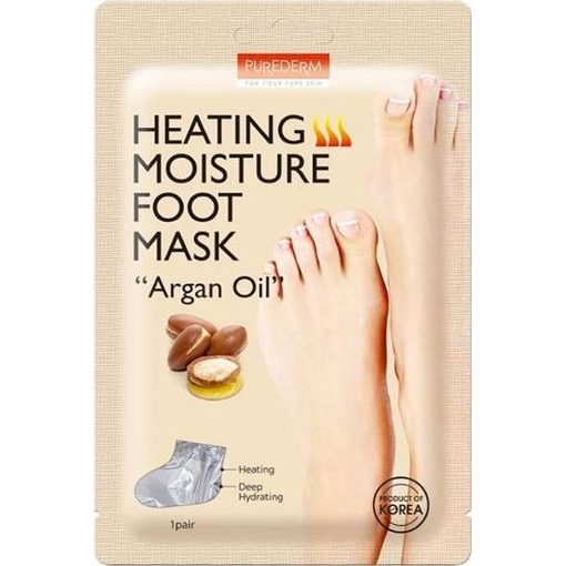 Product Purederm Heating Moisture Foot Mask Argan Oil Θερμαντική Μάσκα Ποδιών Για Ενυδάτωση 34g base image