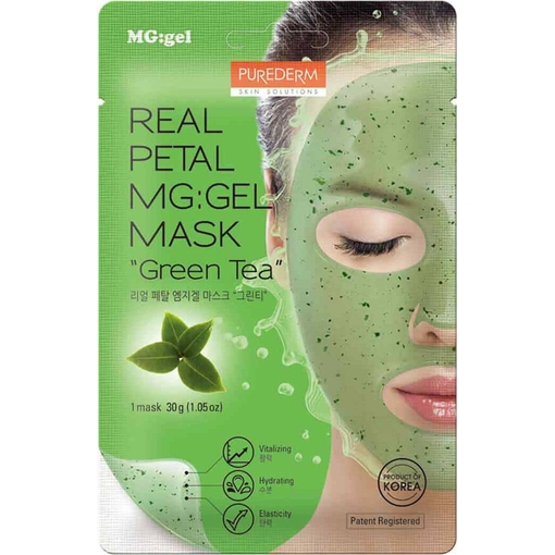 Product Purederm Real Petal MG:Gel Mask Green Tea Ενυδατική Μάσκα Προσώπου Με Πράσινο Τσάι 30ml base image
