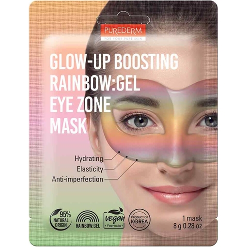 Product Purederm Glow-Up Boosting Rainbow:Gel Eye Zone Mask Υδρογέλη Μάσκα Ματιών 1τμχ base image