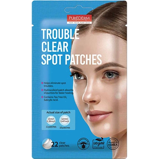 Product Purederm Trouble Clear Spot Patches Vegan Pimple Patches 22 pcs base image