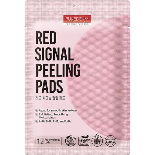Product Purederm Red Signal Peeling Pads Facial Exfoliating Pads 12 pcs base image