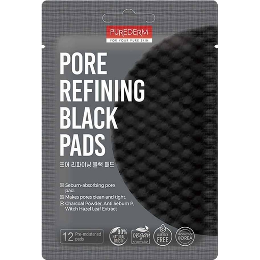Product Purederm Pore Refining Black Pads Facial Pore Cleansing Pads 12 pcs base image
