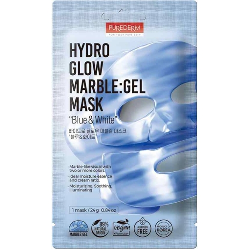 Product Purederm Hydro Glow Marble Gel Mask Μάσκα Προσώπου Για Ενυδάτωση & Λάμψη 24g base image
