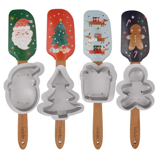 Product Ladelle Spoon Silicone Spoon with Wooden Handle 30cm and Coup Pat Dasher Set 2pcs base image