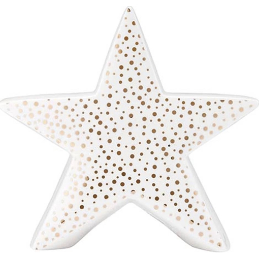 Product Star White/Gold Χριστουγεννιάτικη Πιατέλα Decorative Star Διακοσμητικό 22cm base image