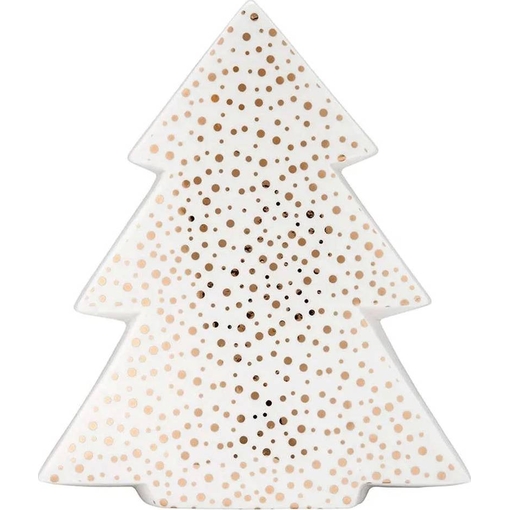 Product Tree White/Gold Χριστουγεννιάτικη Πιατέλα Decorative Tree Διακοσμητικό 22cm base image