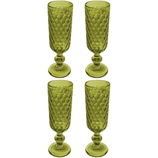 Product Casa Domani Caterina Green Σετ Ποτηριών Σαμπάνιας Flute 162ml 4τμχ - Πράσινο base image