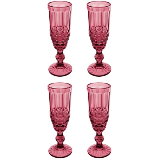 Product Casa Domani Gabriella Pink Ποτήρια Σαμπάνιας Flute 165ml 4τμχ - Ροζ base image