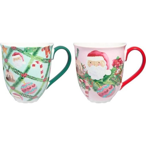 Product Maxwell & Williams Tis The Season Mug Ceramic Mugs 400ml Set of 2 - Santa base image