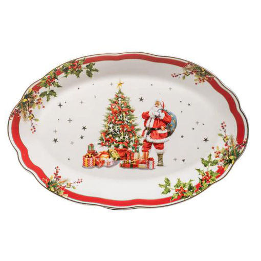 Product Ashdene Πιατέλα Οβάλ 35x24x2.6cm Πορσελάνης Λευκή Spirit of Christmas base image