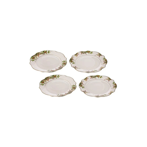 Product Ashdene Sweet/Fruit Plates 19.5x19.5x1.4cm Porcelain White Spirit of Christmas - Set of 4 pieces base image