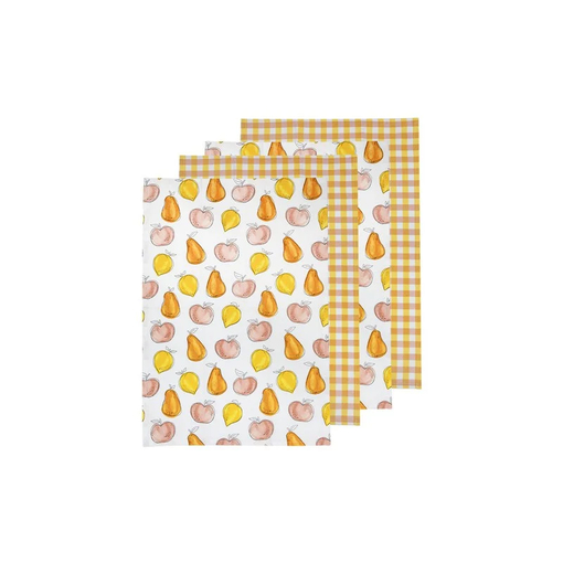 Product Ladelle Kitchen Cotton Kitchen Towels 45x65cm Sweet Fruit Yellow -set of 4 pieces base image