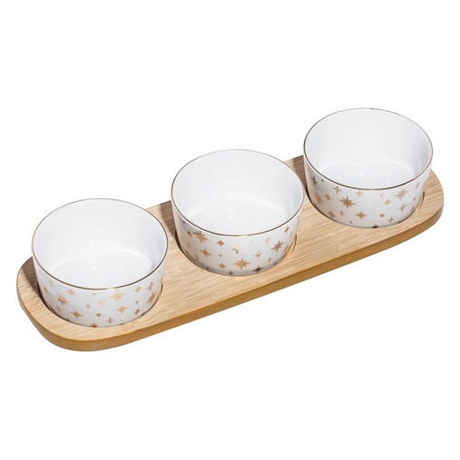 Product Ladelle 8.5cm Porcelain Bowl In Bamboo Base 10x31.5cm Starry - Set of 3 pieces base image