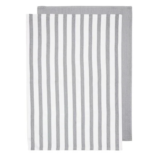 Product Ladelle Kitchen Towels 50x70cm Grey Cotton/Bamboo Viscose Raya - Set of 2 pieces base image