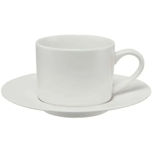 Product Maxwell&williams Brown Cup and Saucer Straight White Basics 230ml White base image