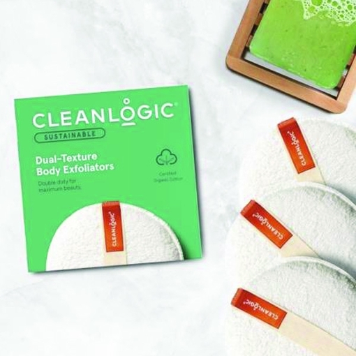 Product Cleanlogic Sustainable Dual-Texture Body Exfoliators Set of 3 Natural base image