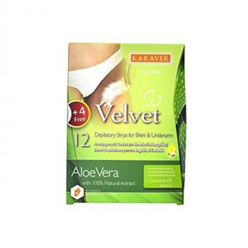 Product Karaver Αποτριχωτικές Ταινίες Μπικίνι Velvet Bikini With Aloe Vera 12τμχ base image